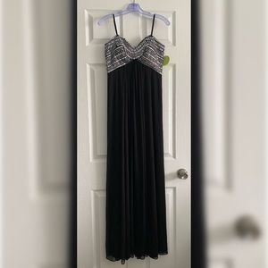 Black embellished long formal dress size 5
